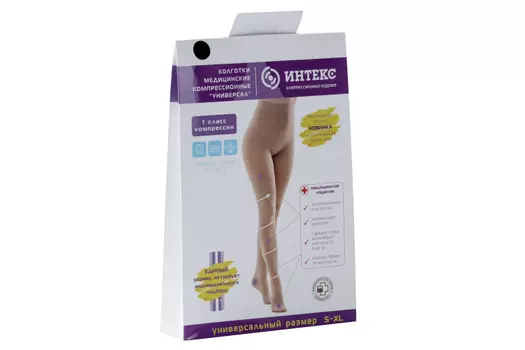 Колготки Интекс 1 класс компрес универсал, черн