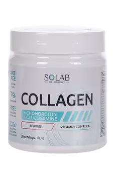 Коллаген+Хондроитин+Глюкозамин+вит С Ягодный микс Solab, 180 г, БАД