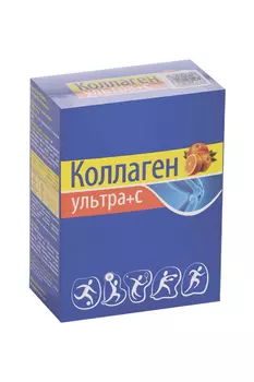 Коллаген Ультра+С со вкусом Апельсин, 8 г, 7 шт, порошок для приготовления раствора для приема внутрь
