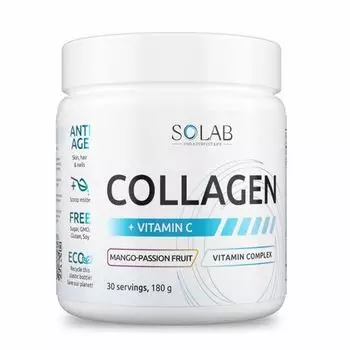 Коллаген+Витамин С Solab Манго-маракуйя, 180 г