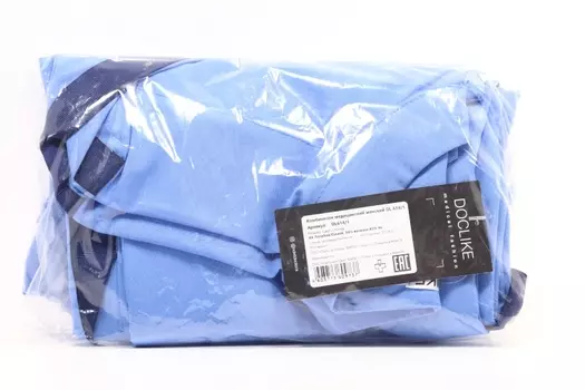 Комбинезон DOCLIKE медицинский женский DL 614/1 c лампас в стиле спорт-шик голубой/синий р 44