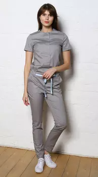 Комбинезон PROLANA медицинский р 48 серый с голубым поясом №20