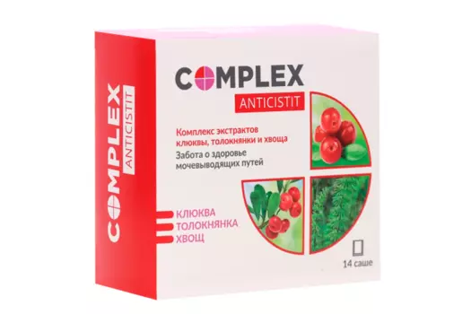 Комплекс экстрактов Антицистит клюквы/толокнянки/хвоща, 5 г, 14 шт, порошок