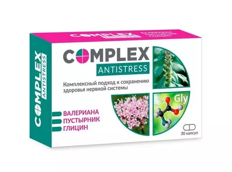 Комплекс экстрактов Антистресс валерианы/пустырника, 30 шт, капсулы