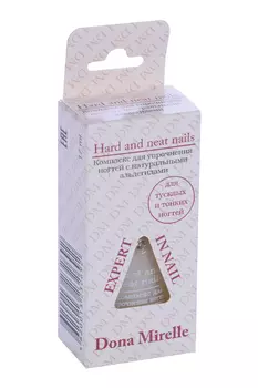 Комплекс д/ногтей Dona Mirelle Hard and neat nails д/упрочнения с натурал альдегидами, 17 мл, (EN 13)