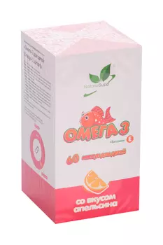 Комплекс детский Омега-3 с витамином Е Naturalsupp со вкусом апельсина, 60 шт, капсулы