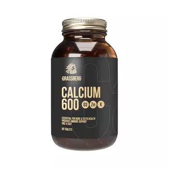 Комплекс Грассберг Кальций 600/витамин Д3/Цинк/витамин К, 90 шт, таблетки