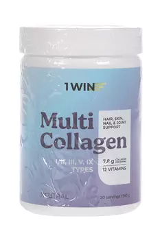 Комплекс Мультиколлаген+Витамин С 1WIN нейтральный вкус 30 порций, 240 г