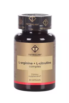 Комплекс Tetralab L-Аргинин+L-Цитруллин, 550 мг, 60 шт, капсулы