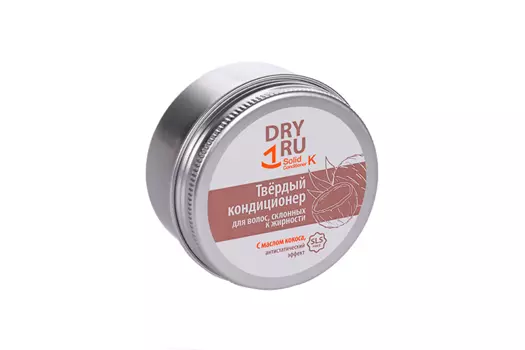 Кондиционер ДрайРу твердый масло кокоса антистат эффект д/склон к жирн волос, 40 г