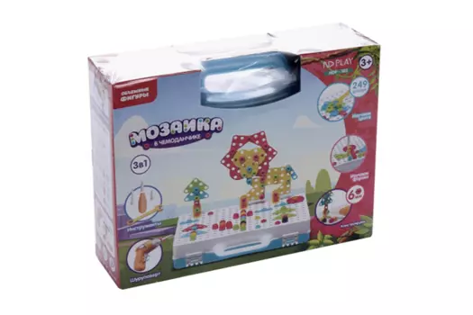 Конструктор ND Play мозаика в чемоданчике 3 в 1 объемные фигуры