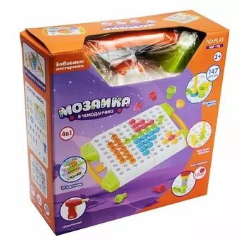 Конструктор ND Play мозаика в чемоданчике 4 в 1 забавные шестеренки