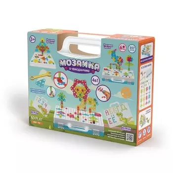 Конструктор ND Play мозаика в чемоданчике 4 в 1 динозавры