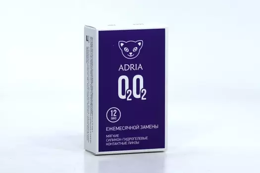 Контактные линзы Adria O2O2 мягкие/корригирующие/ежемесячные/дневные -4.50/14.2/8.6, 12 шт