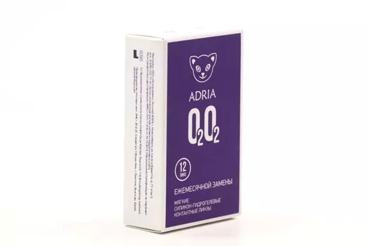 Контактные линзы Adria O2O2 мягкие/силикон-гидрогелевые/ежемесячные -5.50/14.2/8.6, 12 шт