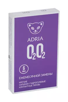 Контактные линзы Adria O2O2 мягкие/силикон-гидрогелевые/ежемесячные -6.00/14.2/8.6, 6 шт