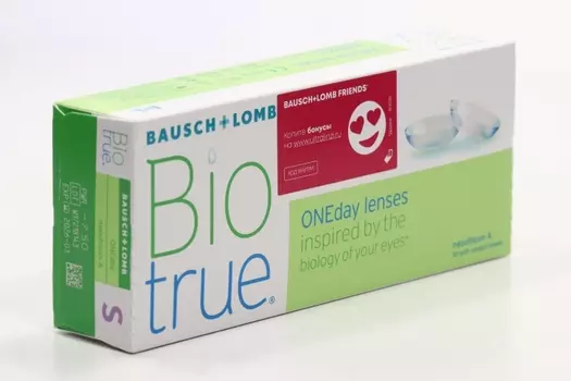 Линзы Bausch+Lomb BioTrue ONEday контактные R 8.6 (диоптрия -7,5), 30 шт
