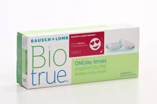 Линзы Bausch+Lomb BioTrue ONEday контактные R 8.6 (диоптрия -2,25), 30 шт