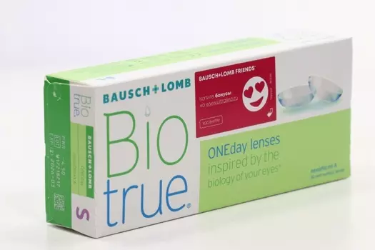 Линзы Bausch+Lomb BioTrue ONEday контактные R 8.6 (диоптрия -4,5), 30 шт