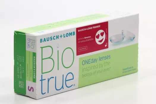 Контактные линзы Bausch+Lomb Biotrue ONEday R 8.6 D -1.75 30 шт