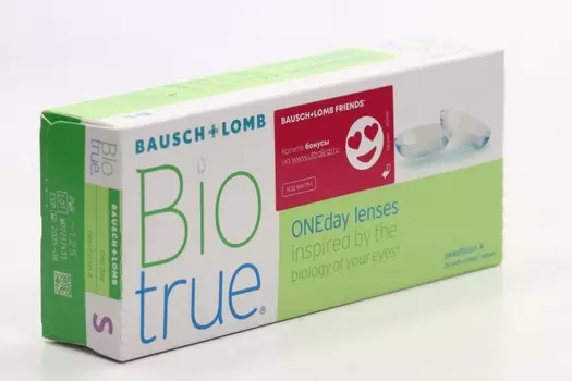 Линзы Bausch+Lomb BioTrue ONEday контактные R 8.6 (диоптрия -1,25), 30 шт