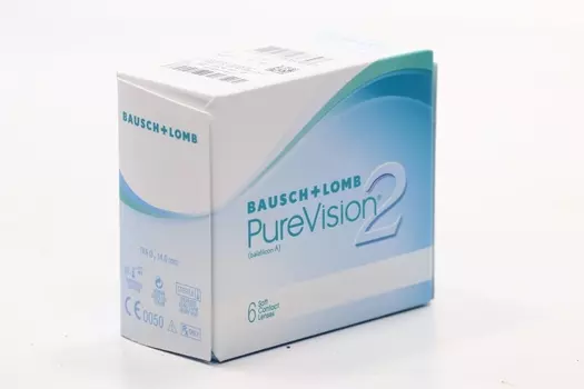 Линзы Bausch+Lomb Pure Vision 2 контактные R 8.6 (диоптрия -3,75), 6 шт