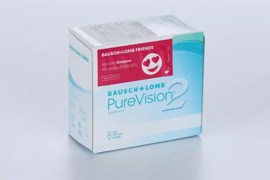 Линзы Bausch+Lomb Pure Vision 2 контактные R 8.6 (диоптрия -4,75), 6 шт