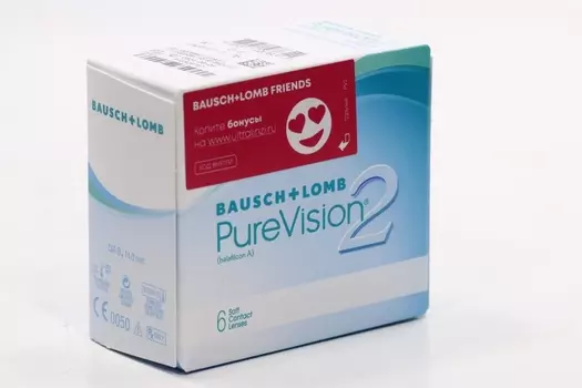 Контактные линзы Bausch+Lomb PureVision 2 R 8.6 D -2.0, 6 шт