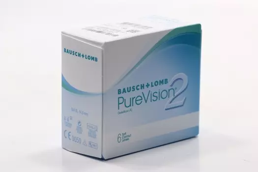 Линзы Bausch+Lomb Pure Vision 2 контактные R 8.6 (диоптрия -1,0), 6 шт