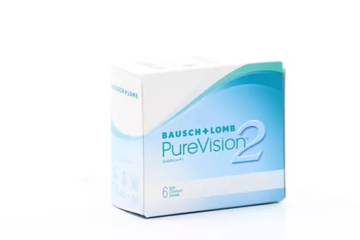 Линзы Bausch+Lomb Pure Vision 2 контактные R 8.6 (диоптрия -2,5), 6 шт