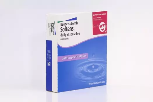 Линзы Bausch+Lomb Soflens Daily Disposable контактные R 8.6 D -3.25, 90 шт