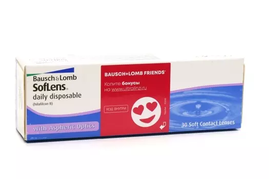Линзы Bausch+Lomb Soflens Daily Disposable контактные R 8.6 D -5.5, 30 шт