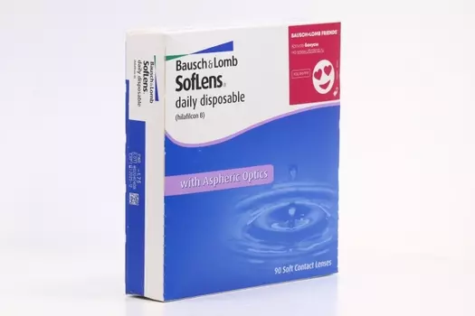 Линзы Bausch+Lomb Soflens Daily Disposable контактные R 8.6 D -1.75, 90 шт