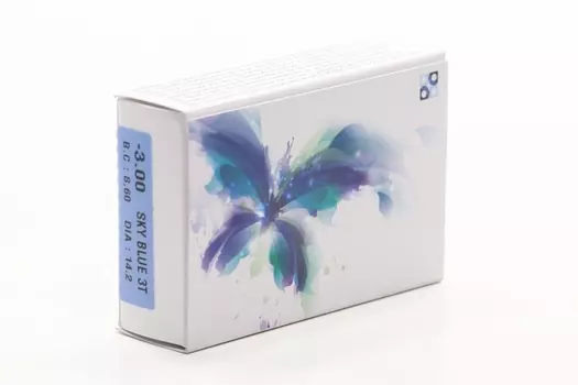Контактные линзы цветные Офтальмикс Butterfly 1-Color небесно-голубой D -3.0 DIA 14.2