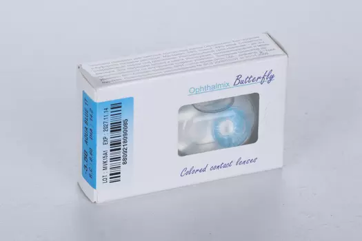 Контактные линзы цветные Офтальмикс Butterfly 1-Color васильковый D -3.5 DIA 14.2