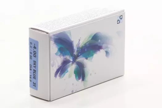 Контактные линзы цветные Офтальмикс Butterfly 1-Color небесно-голубой D -4.0 DIA 14.2