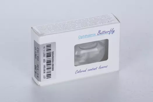 Контактные линзы цветные Офтальмикс Butterfly 1-Color жемчужно-серый D -4.5 DIA 14.2