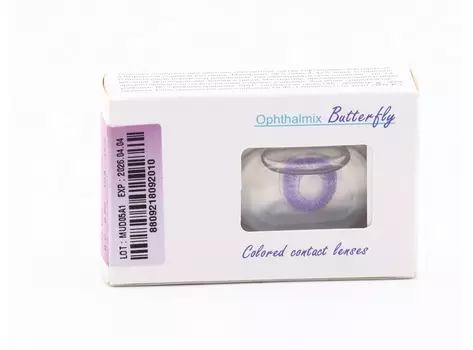 Контактные линзы цветные Офтальмикс Butterfly 1-Color фиолетовый D 0.00 DIA 14.2