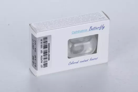 Контактные линзы цветные Офтальмикс Butterfly 1-Color серый D -2.5 DIA 14.2