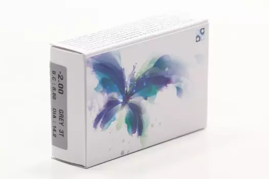 Контактные линзы цветные Офтальмикс Butterfly 1-Color серый D -2.0 DIA 14.2, 2 шт