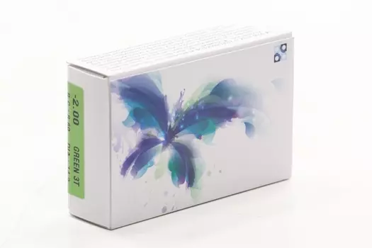 Контактные линзы цветные Офтальмикс Butterfly 3-Color зеленый D -2.0 DIA 14.2, 2 шт