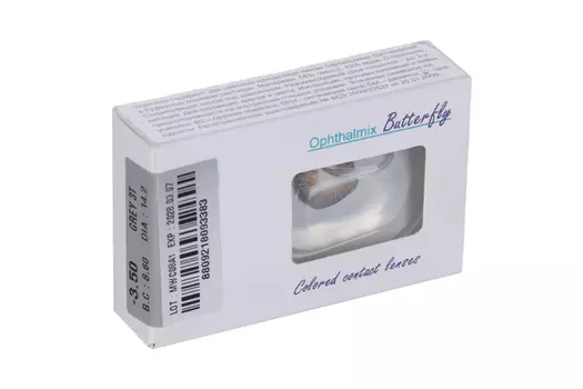 Контактные линзы цветные Офтальмикс Butterfly 3Т серый -3,50, 8,60, пара