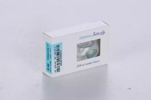 Контактные линзы цветные Офтальмикс Butterfly 3Т бирюзовый 0,00, 8,60, пара