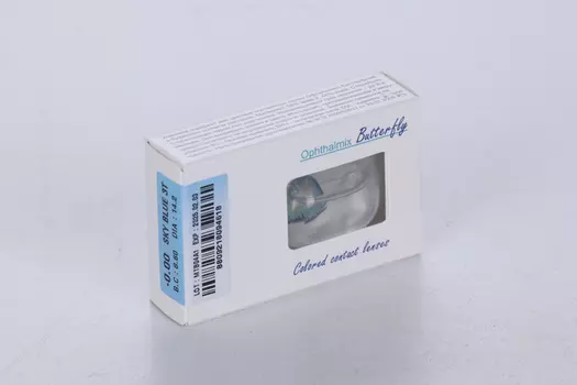 Контактные линзы цветные Офтальмикс Butterfly 3Т небесно голубой 0,00, 8,60, пара