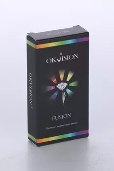 Контактные линзы цветные Okvision Fusion на 3 месяца Blue 2 D -4.00 R 8.6, 2 шт