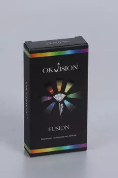 Контактные линзы цветные Okvision Fusion на 3 месяца Blue 2 D -2.50 R 8.6, 2 шт
