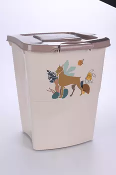 Контейнер Чистый котик д/корма 36 л 40х38.5х47.5 см бежевый