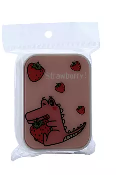 Контейнер Podarkovich Dino-Strawberry Pink д/линз динозавр прямоугольный розовый