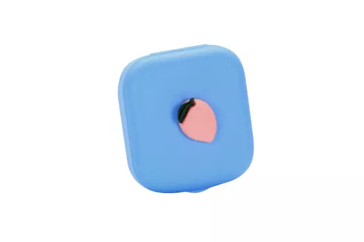 Контейнер Podarkovich Mini Peach Blue д/линз персик квадратный голубой