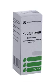 Кордиамин 25%, 25 мл, капли для приема внутрь